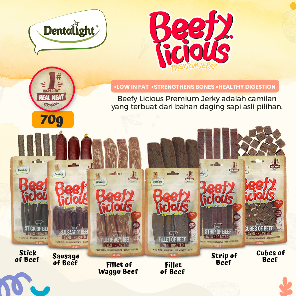 Dentalight Beefy Licious Premium Jerky Snack-Treats